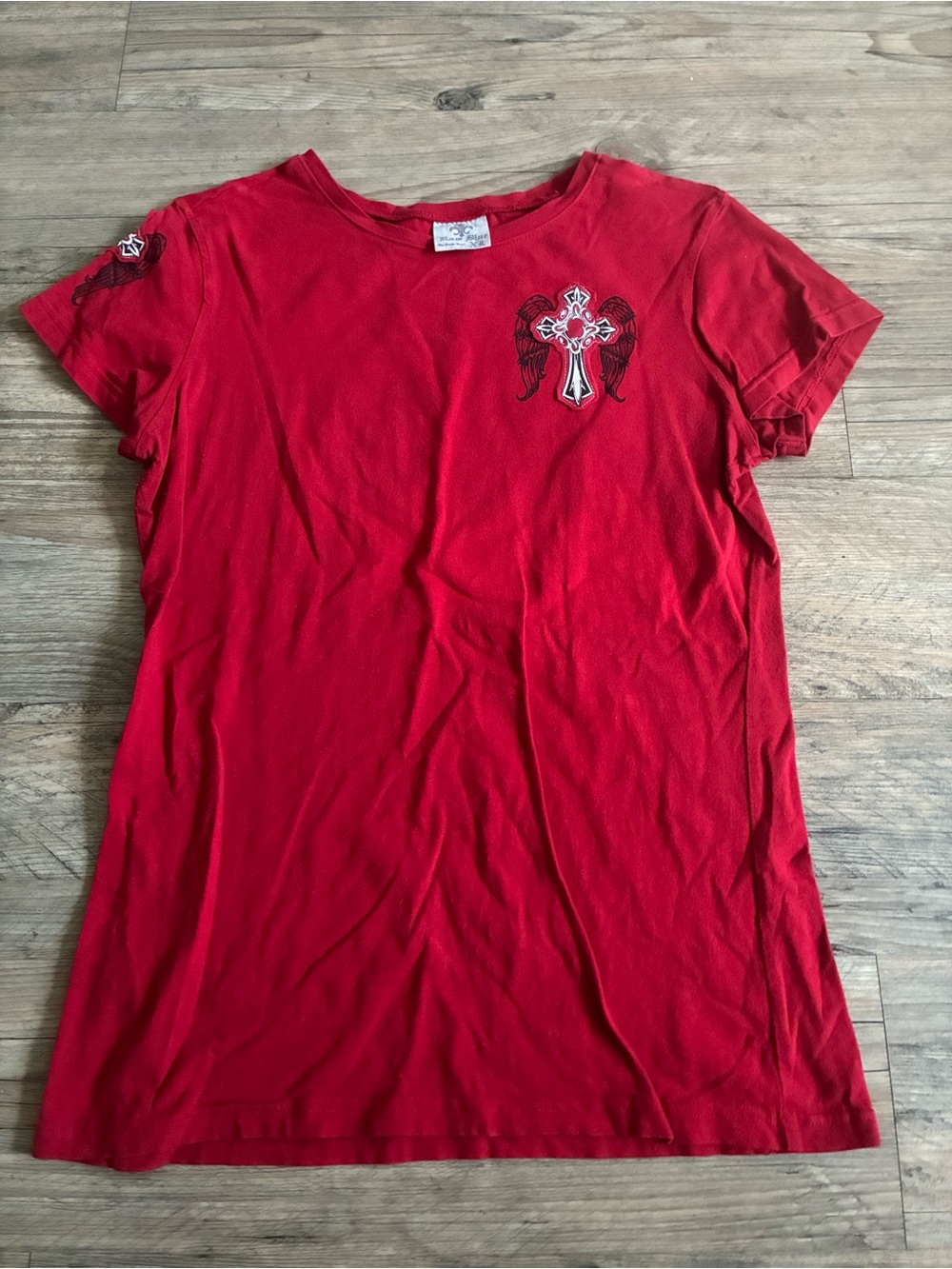Raw Blue Graphic Cross Tee